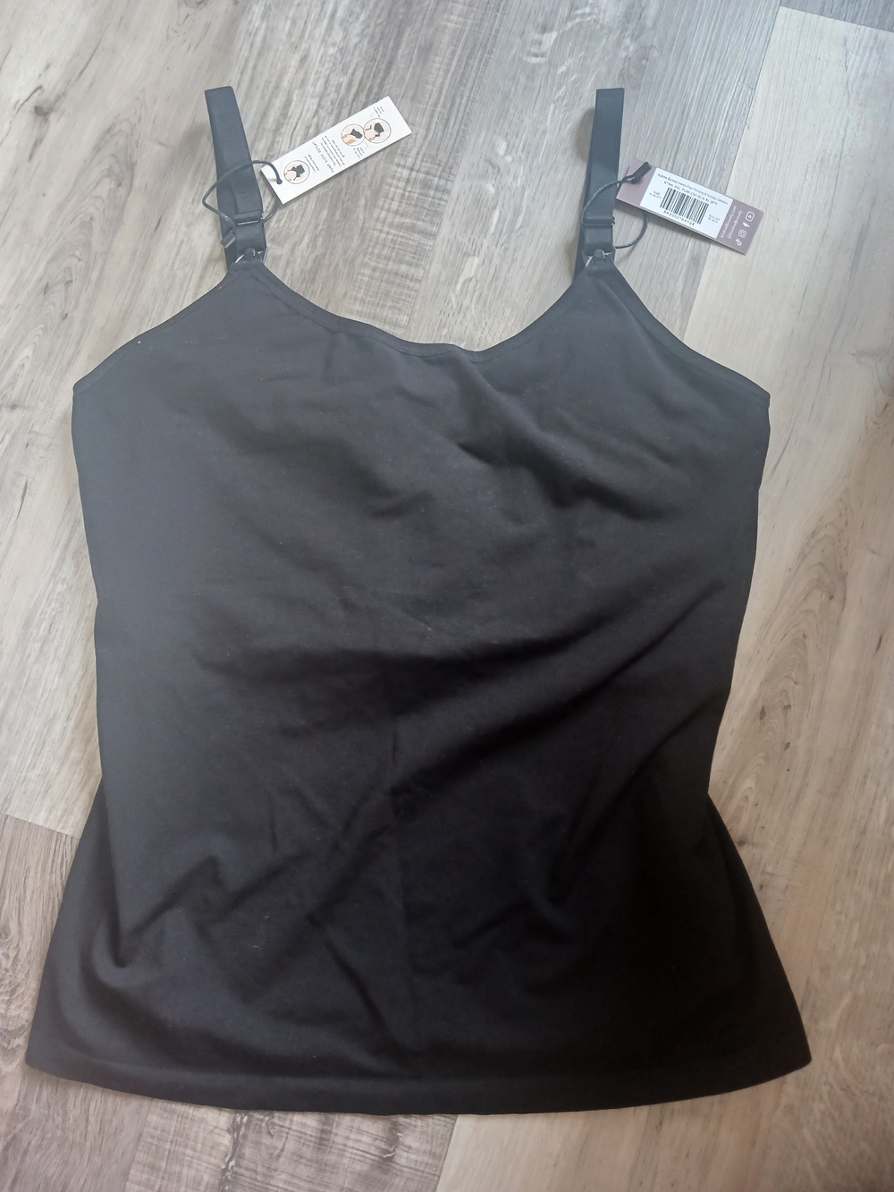 Kindred Bravely Bamboo Black Nursing & Pumping Camisole with Adjustable Straps